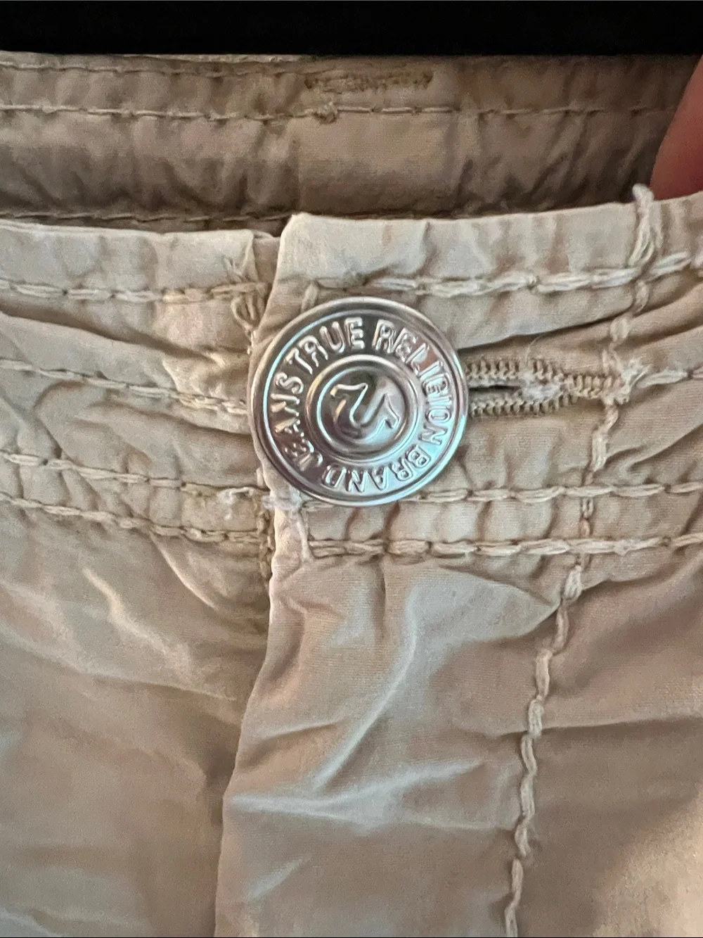 VINTAGE Y2K TRUE RELIGION KHAKI CARGO PANTS SIZE 38